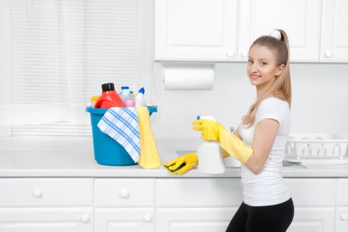 Professional cleaning of desks and shared office surfaces in SW11