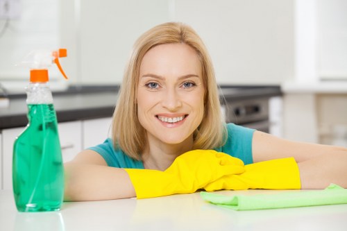 Cleaning equipment and tidy workspace in an SW11 business premises