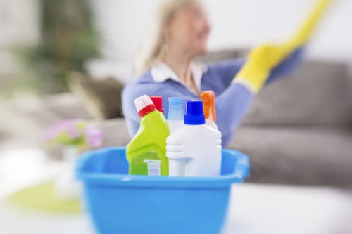 Local cleaning team working in a Battersea rental property